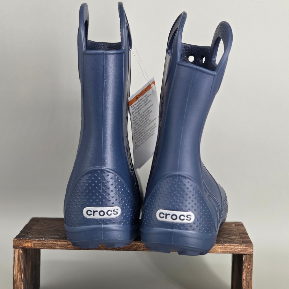 Crocs Handle It Rain Boot Kids Size C12 Navy Blue Waterproof Pull On Lightweight - Picture 4 of 8